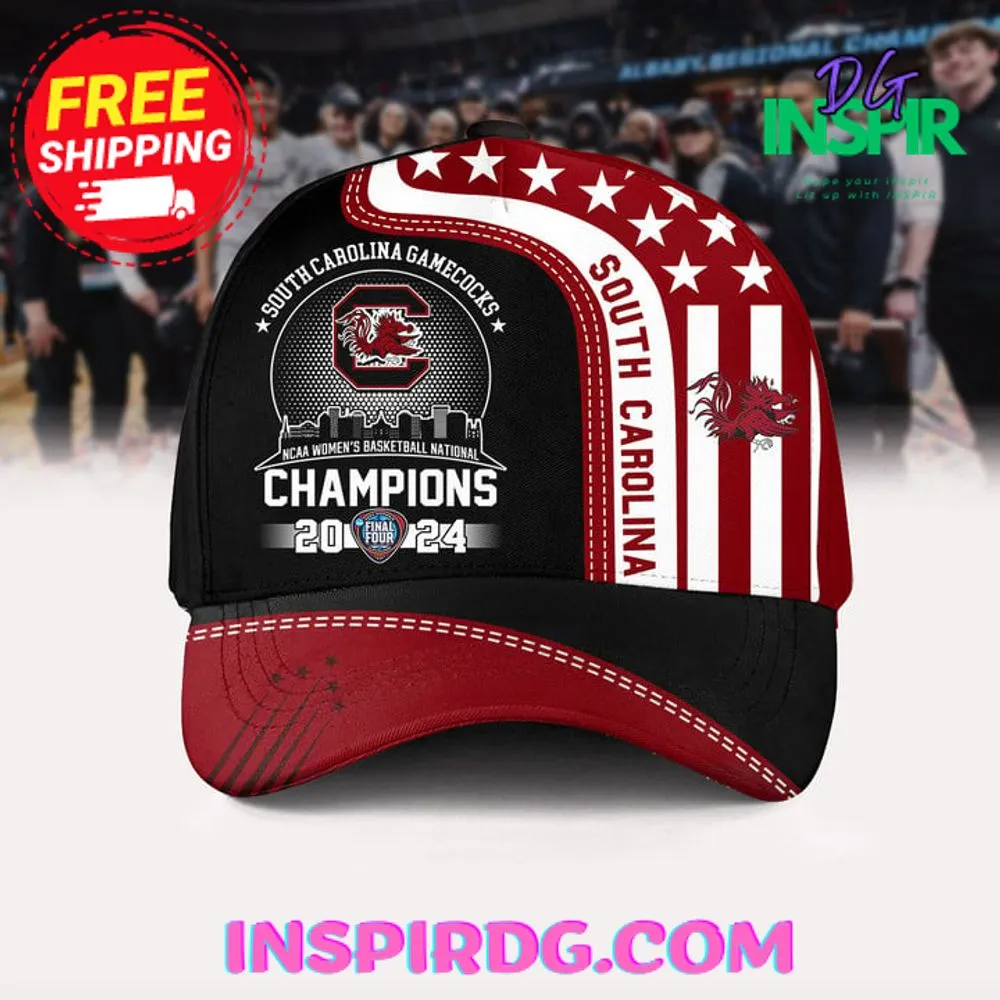 -South Carolina Gamecocks Champions 2024 Red Black Basketball Cap