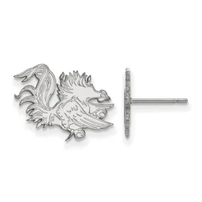 14k White Gold U of South Carolina Small Mascot Post Earrings