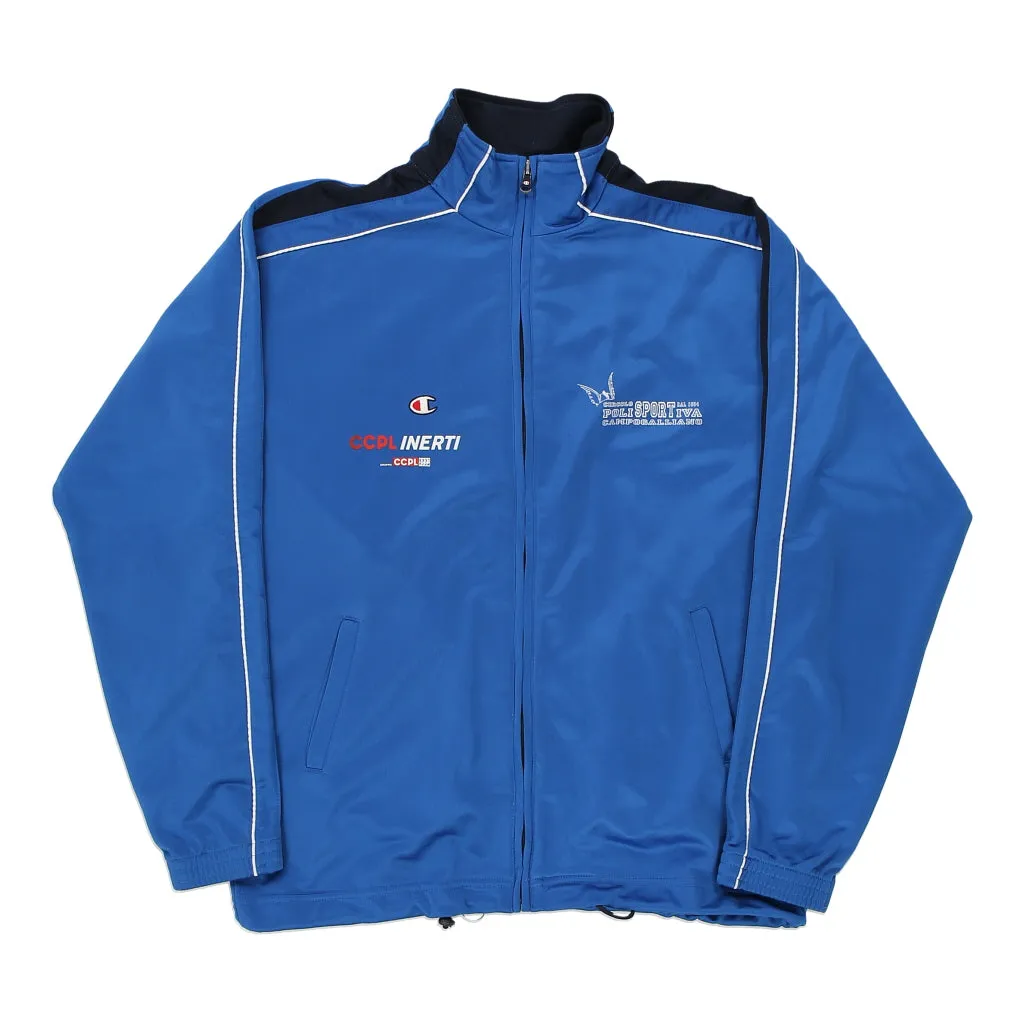 Age 13-14 Champion Track Jacket - Medium Blue Polyester