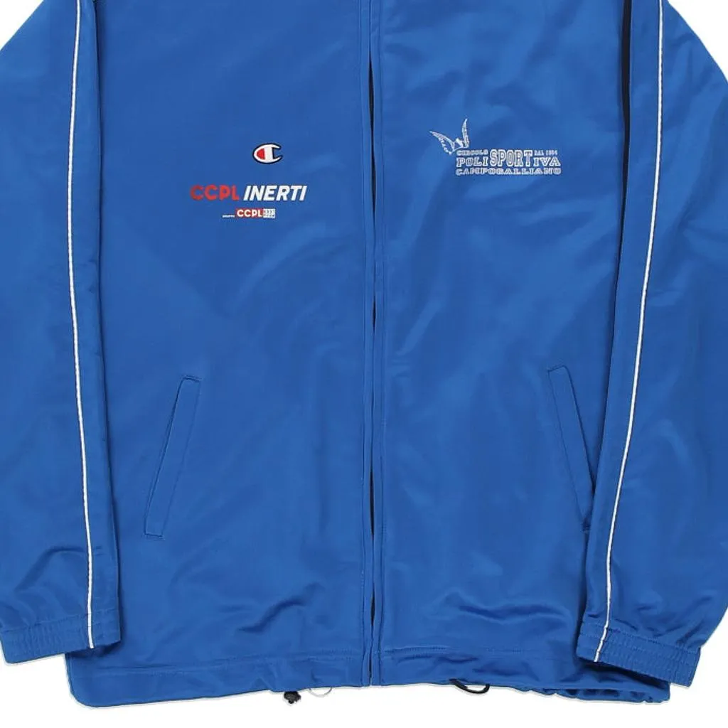 Age 13-14 Champion Track Jacket - Medium Blue Polyester