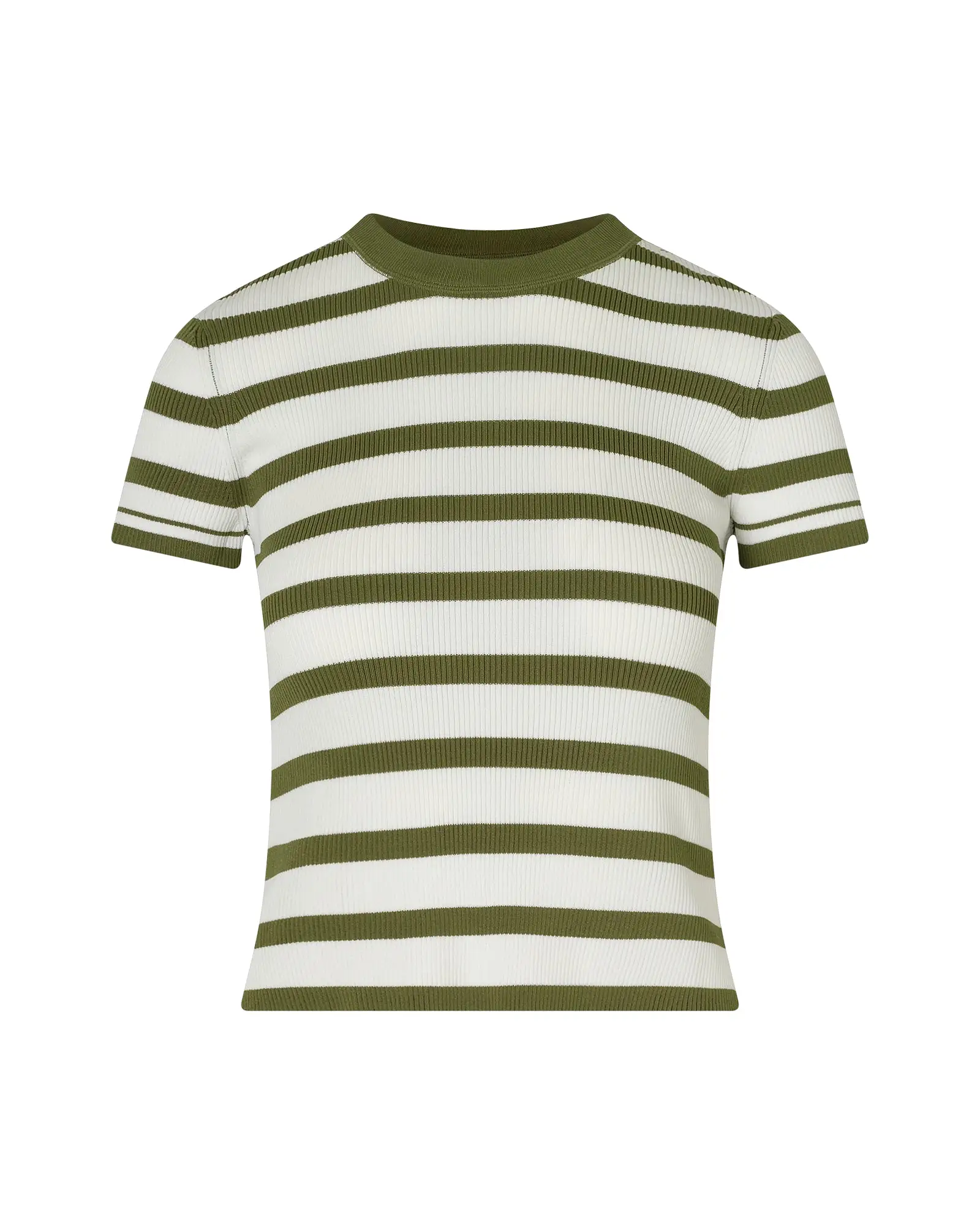 AGNES KNIT TEE - OLIVE STRIPE