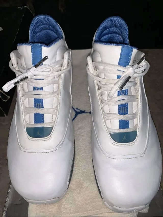 Air jordan 18 xviii low carolina university blue/white