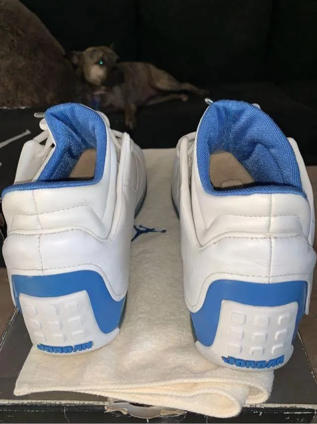 Air jordan 18 xviii low carolina university blue/white