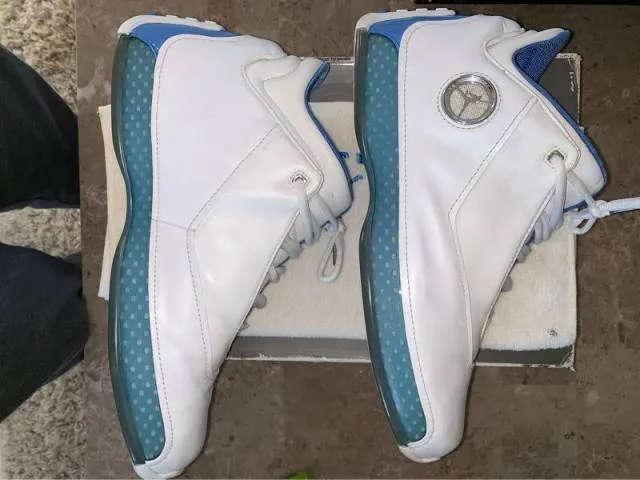 Air jordan 18 xviii low carolina university blue/white