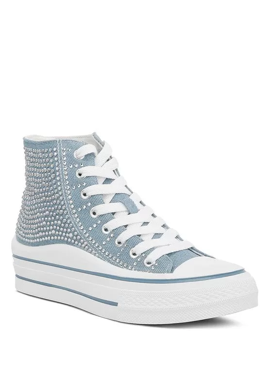 Aka Rhinestone Denim Sneakers [online exclusive]