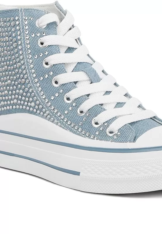 Aka Rhinestone Denim Sneakers [online exclusive]