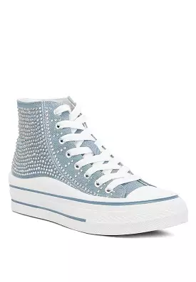 Aka Rhinestone Denim Sneakers [online exclusive]