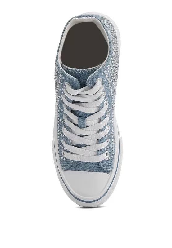 Aka Rhinestone Denim Sneakers [online exclusive]