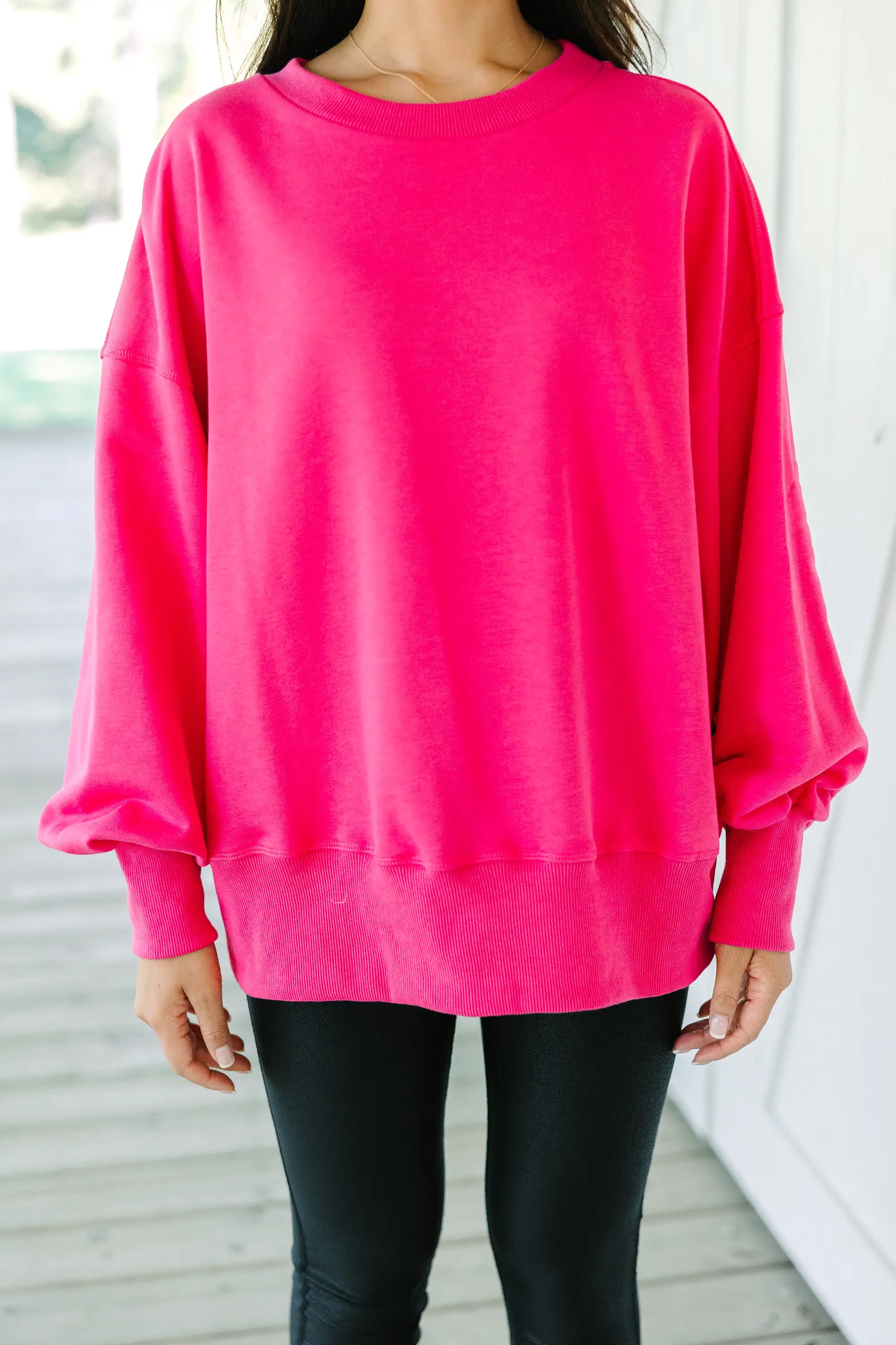 All The Facts Fuchsia Pink Pullover