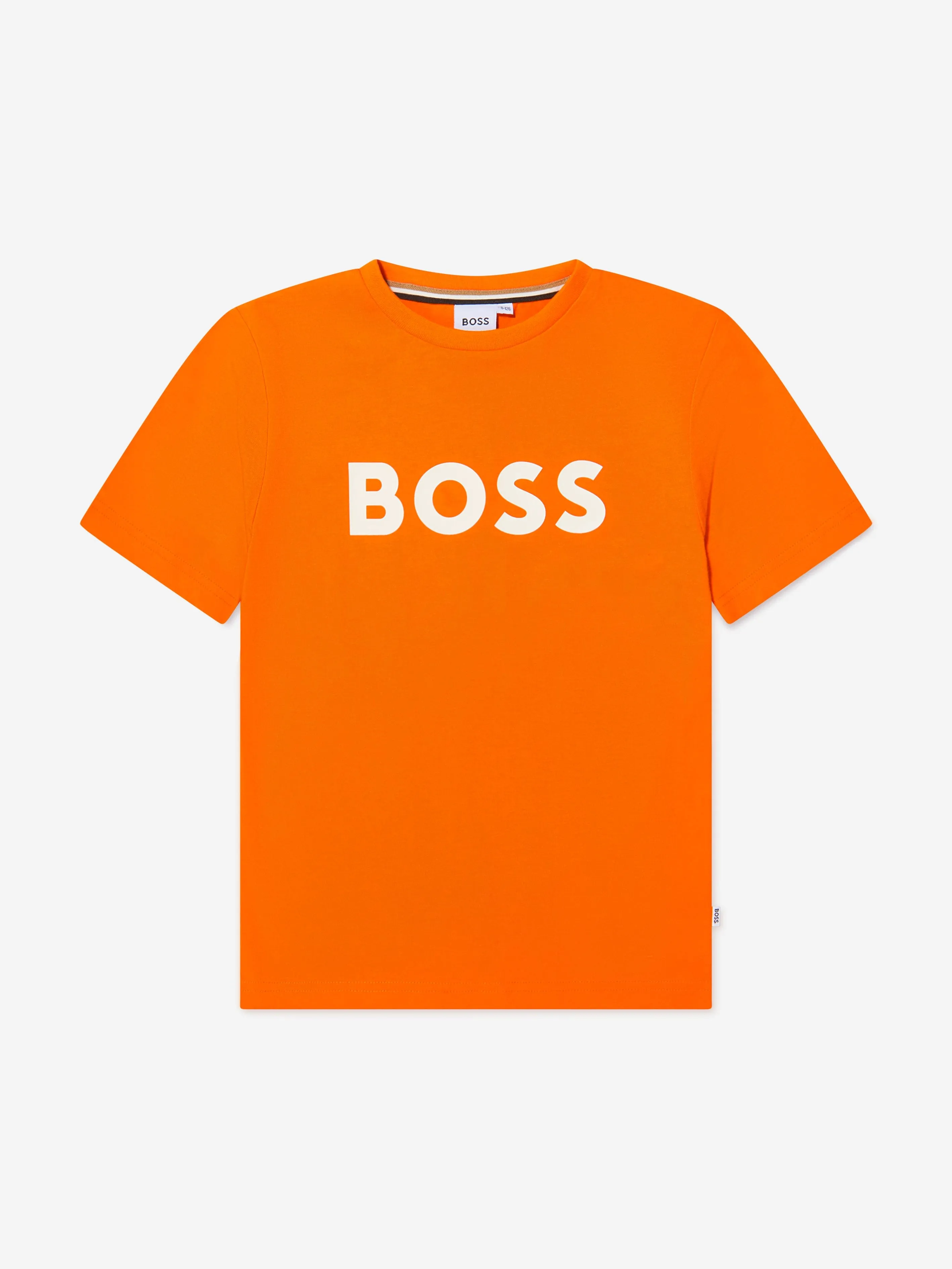 BOSS - Boys Logo Print T-Shirt In Orange | Childsplay Clothing