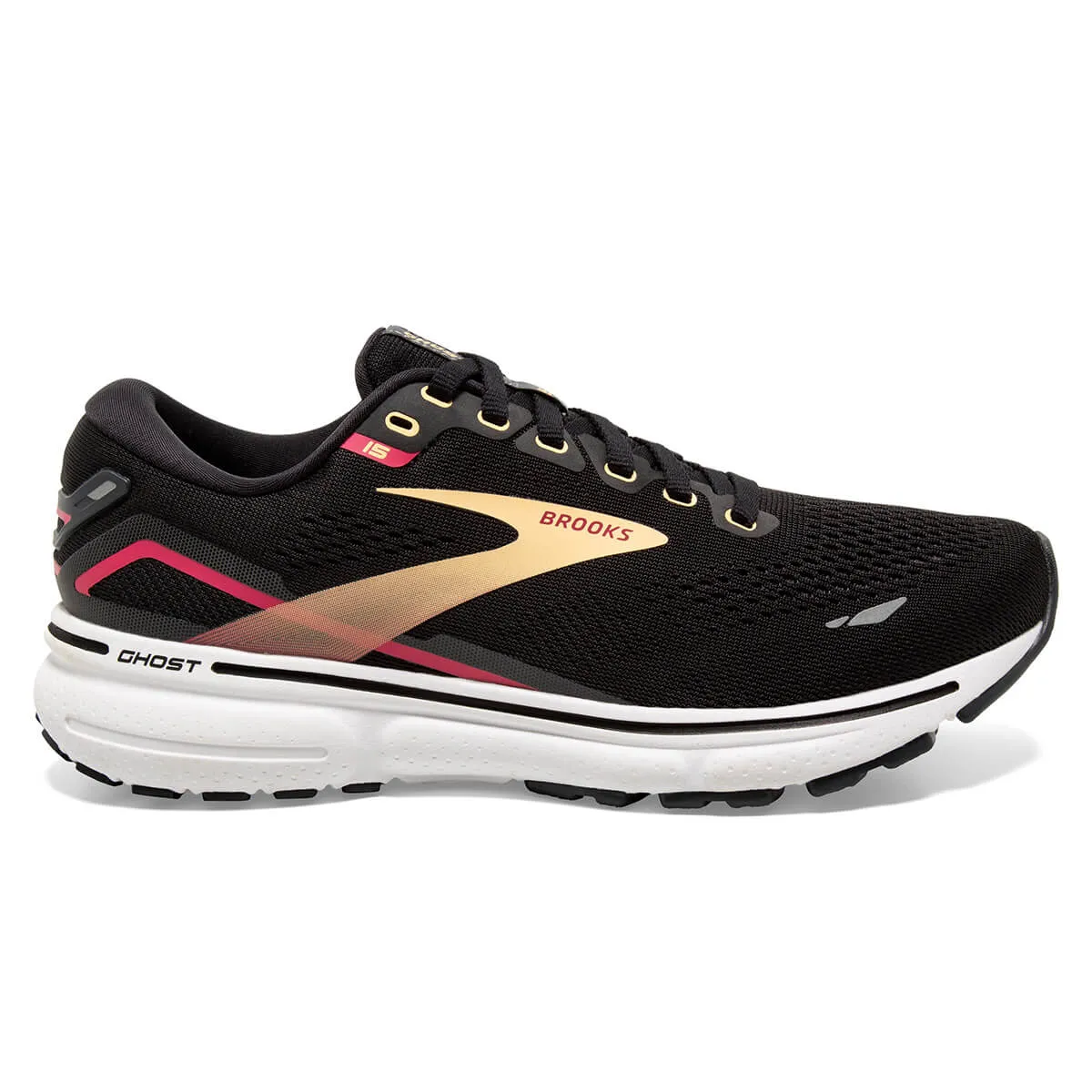 Brooks Ghost 15 Womens | Black/orange/raspberry