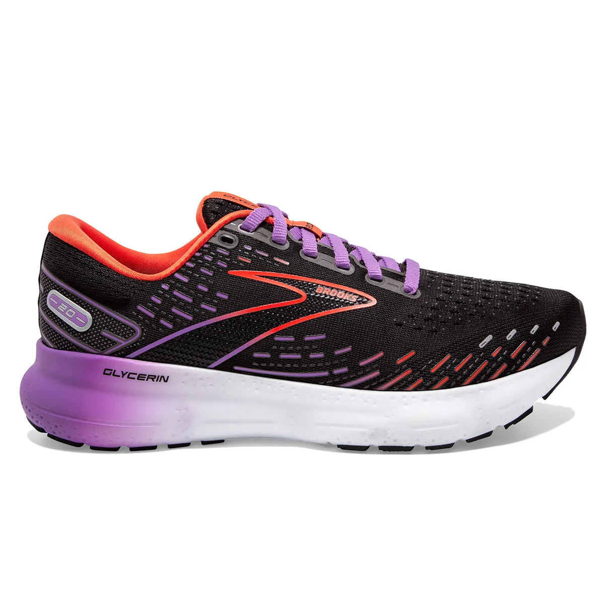 Brooks Glycerin 20 Womens | Black/bellflower/fiesta