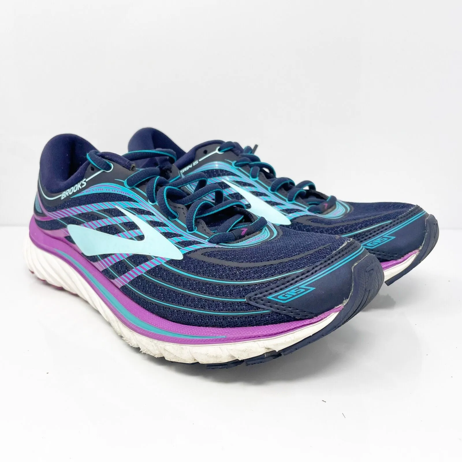 Brooks Womens Glycerin 15 1202471B465 Blue Running Shoes Sneakers Size 9 B