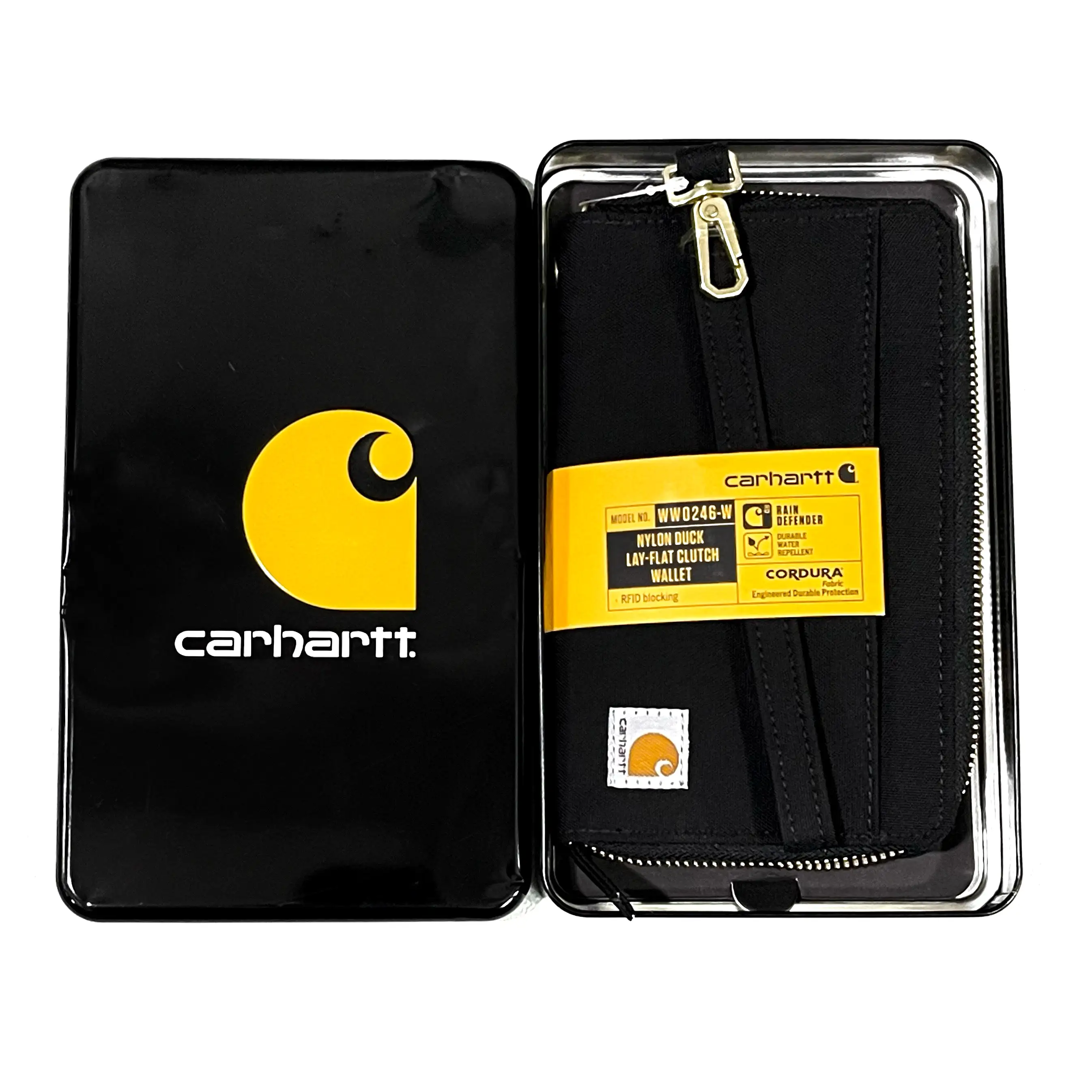 Carhartt Nylon Clutch Wallet Black (Comes with Metal Tin)