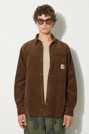 Carhartt WIP corduroy shirt Longsleeve Flint Shirt brown color I029442.2Y02