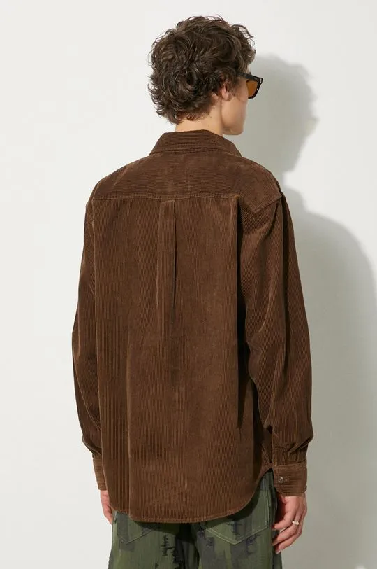 Carhartt WIP corduroy shirt Longsleeve Flint Shirt brown color I029442.2Y02