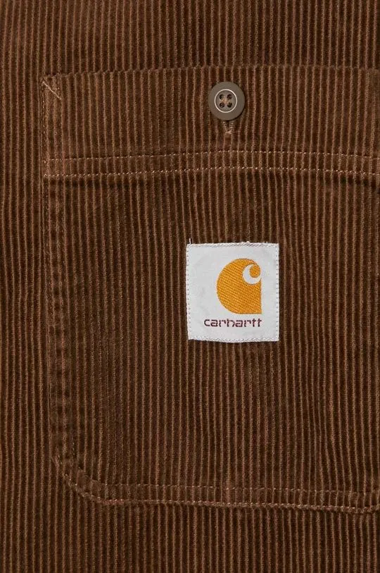 Carhartt WIP corduroy shirt Longsleeve Flint Shirt brown color I029442.2Y02