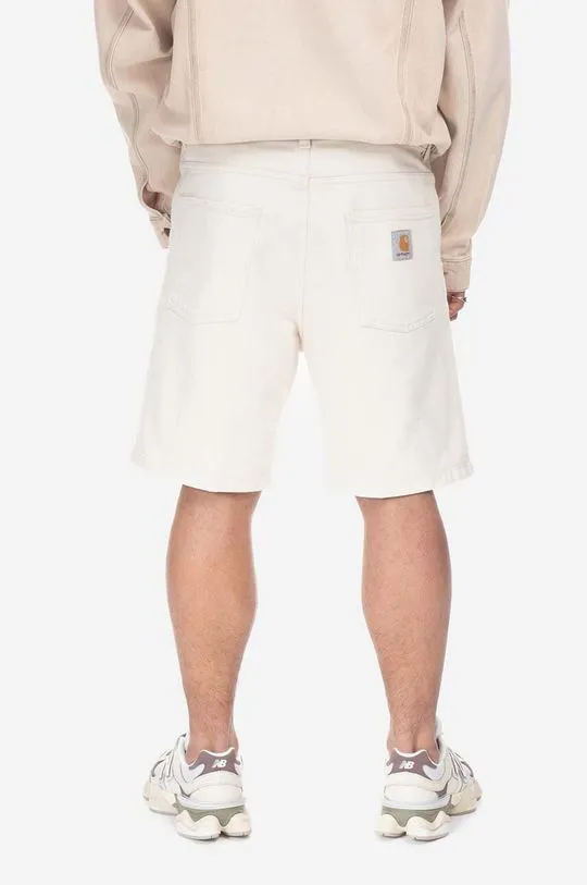 Carhartt WIP cotton denim shorts Newel Short beige color