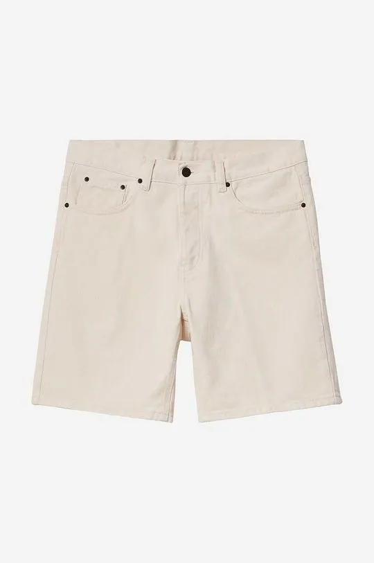 Carhartt WIP cotton denim shorts Newel Short beige color