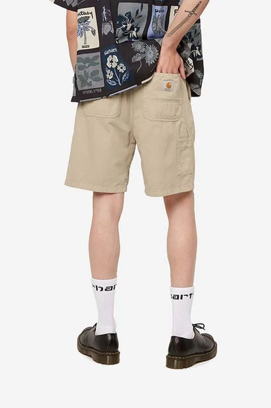 Carhartt WIP cotton shorts Flint Short beige color