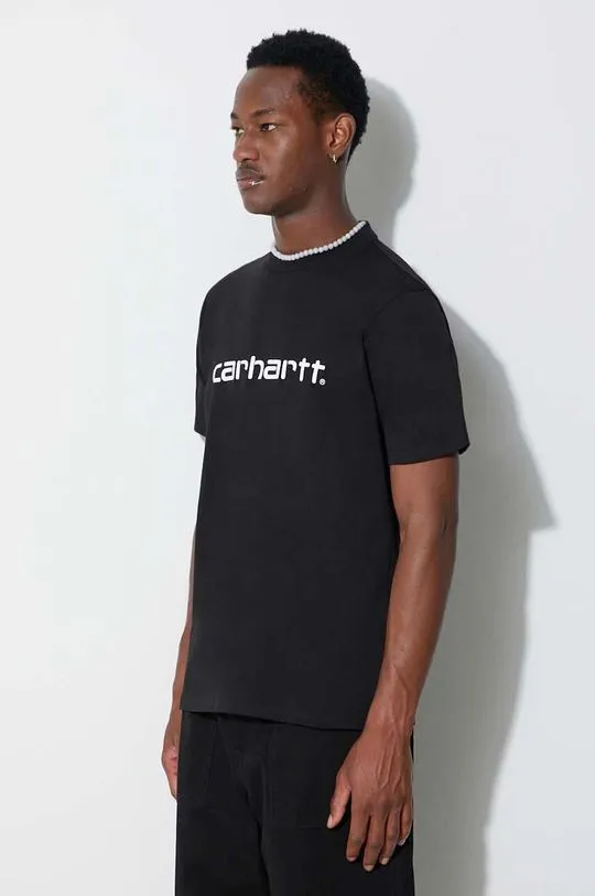 Carhartt WIP cotton T-shirt Script T-shirt black color