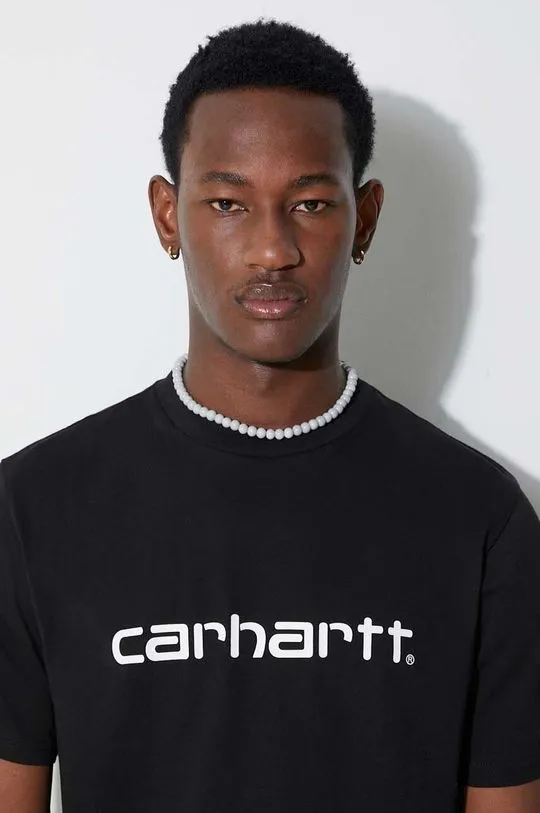 Carhartt WIP cotton T-shirt Script T-shirt black color