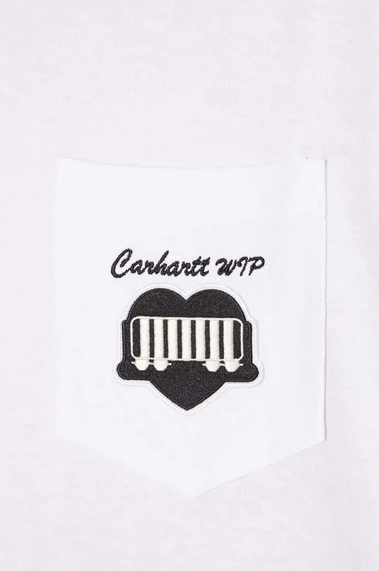 Carhartt WIP cotton t-shirt S/S Heart Train Pocket men’s white color I033979.02XX