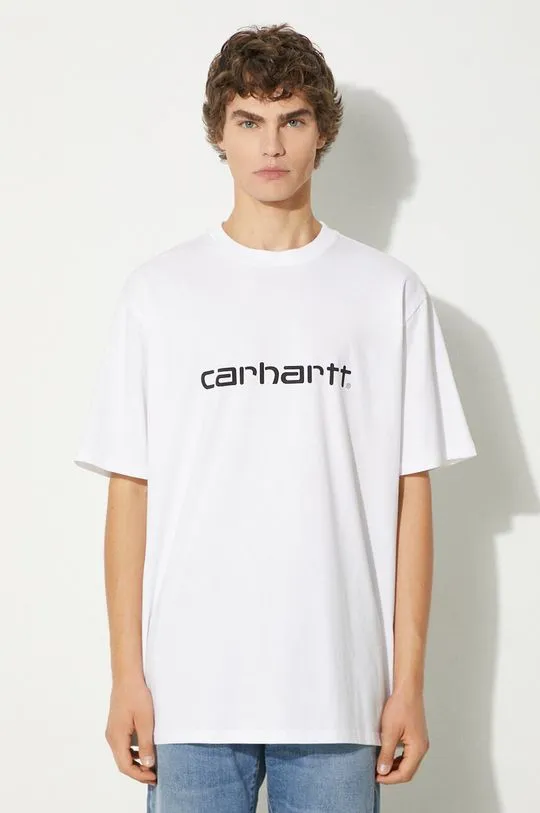 Carhartt WIP cotton t-shirt S/S Script men’s white color with a print I031047.00AXX