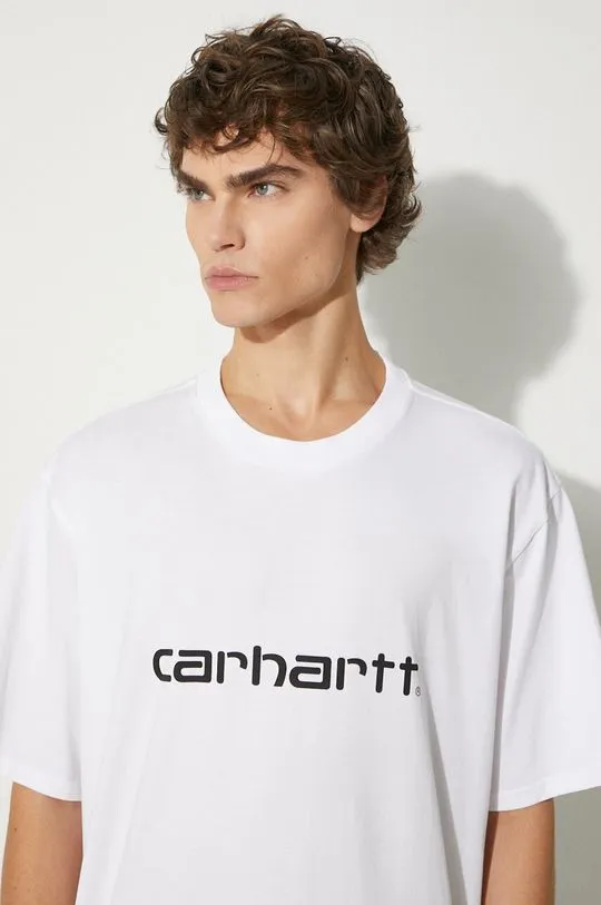 Carhartt WIP cotton t-shirt S/S Script men’s white color with a print I031047.00AXX