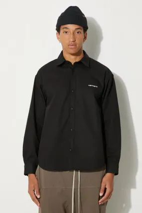 Carhartt WIP shirt Longsleeve Module Script Shirt men's black color I033768.0D201