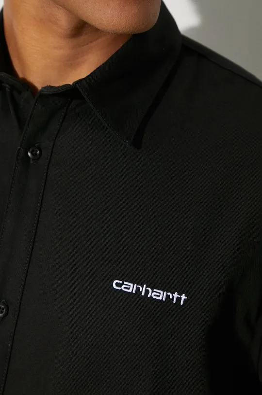 Carhartt WIP shirt Longsleeve Module Script Shirt men's black color I033768.0D201