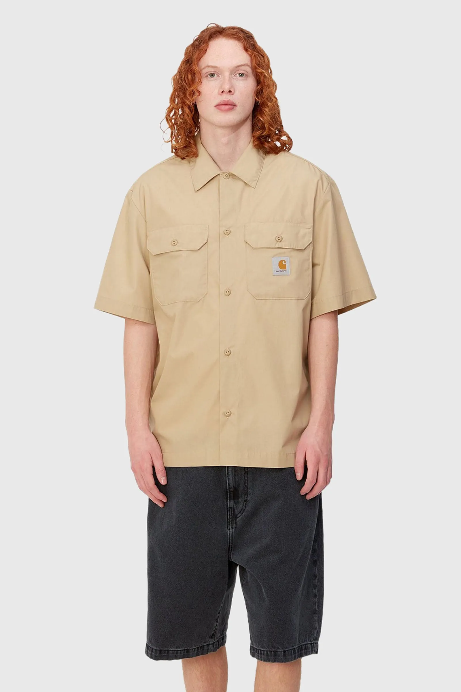 Carhartt Wip S/s Craft Shirt Beige Uomo