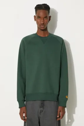 Carhartt WIP sweatshirt Chase Sweat men's green color smooth I033660.2CXXX