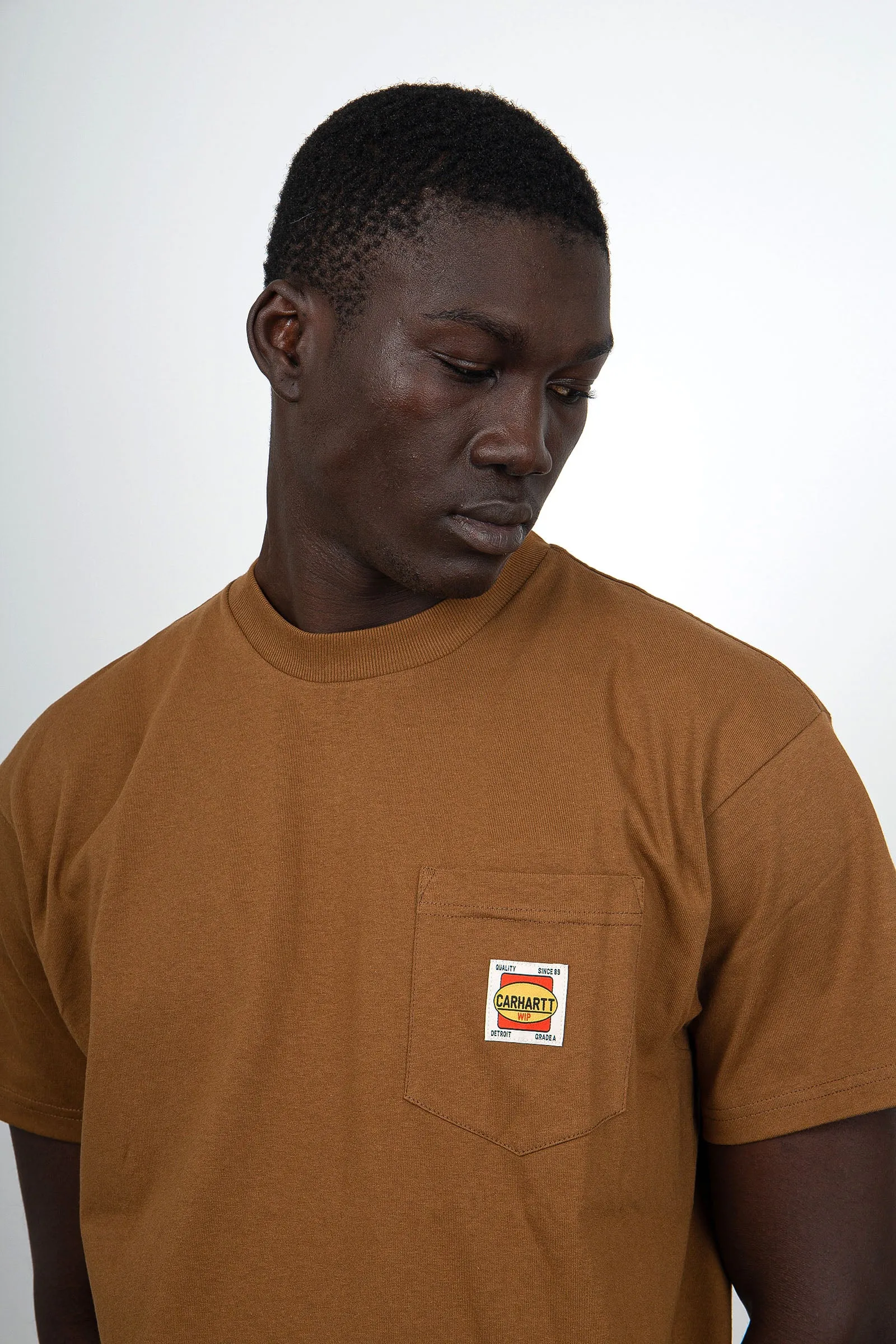 Carhartt WIP T-Shirt Short Sleeve Field Pocket Cotone Marrone