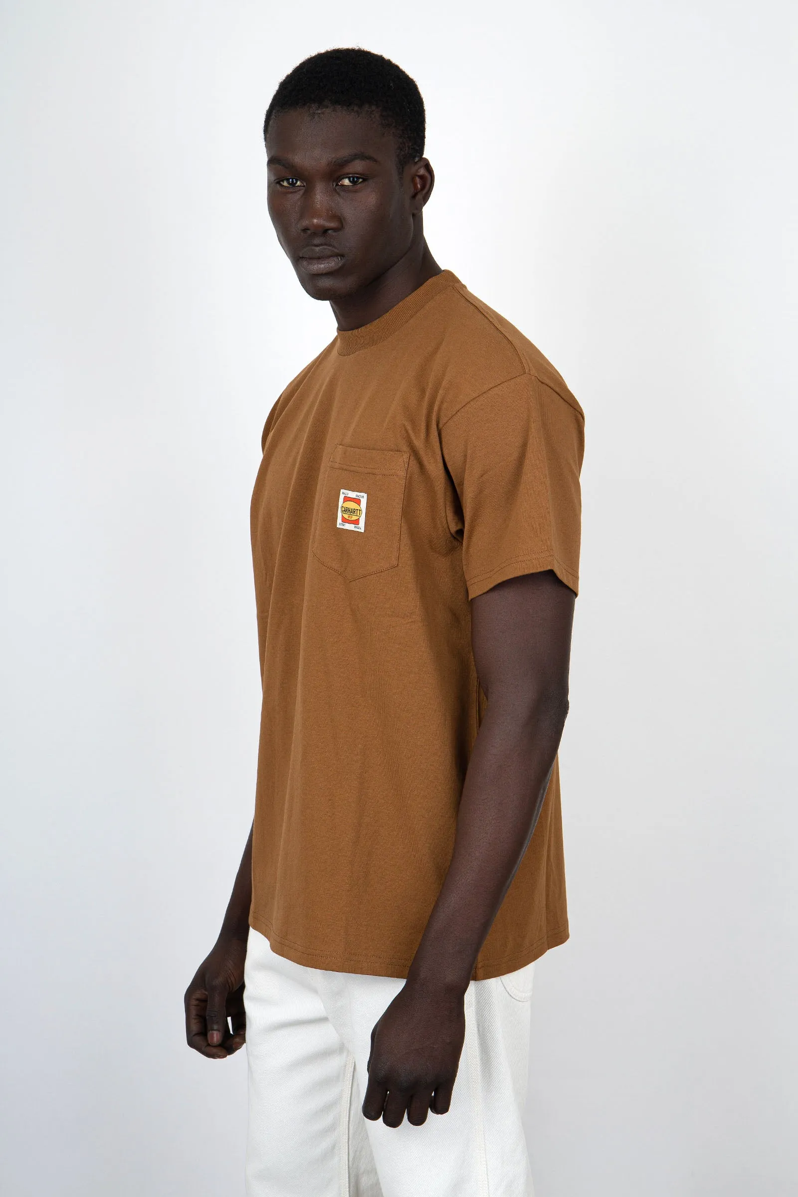 Carhartt WIP T-Shirt Short Sleeve Field Pocket Cotone Marrone