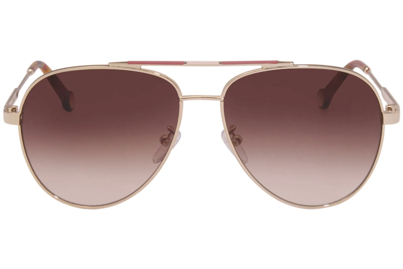 Carolina Herrera Sunglasses Women's SHE150 0300 Gold-Red/Brown Gradient 58mm