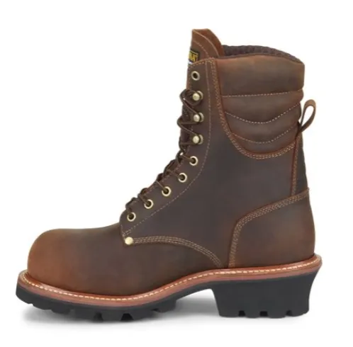 Carolina Mens Hemlock 9” Waterproof Comp. Toe Logger (CA9854)- Brown Oiled