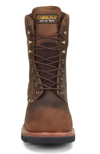 Carolina Mens Hemlock 9” Waterproof Comp. Toe Logger (CA9854)- Brown Oiled