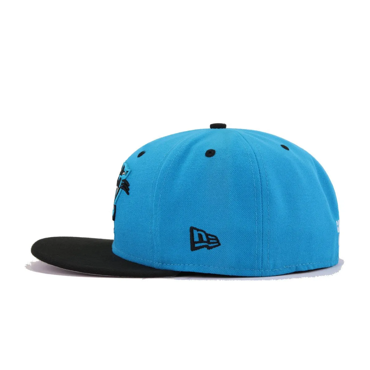 Carolina Panthers Sunwash Blue Black New Era 59Fifty Fitted