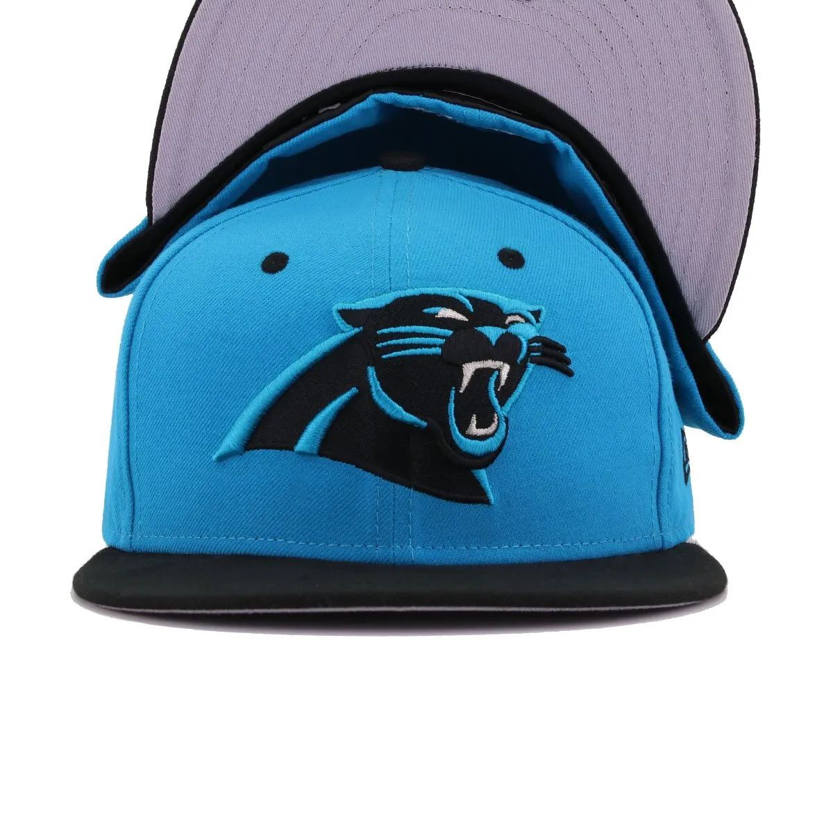 Carolina Panthers Sunwash Blue Black New Era 59Fifty Fitted