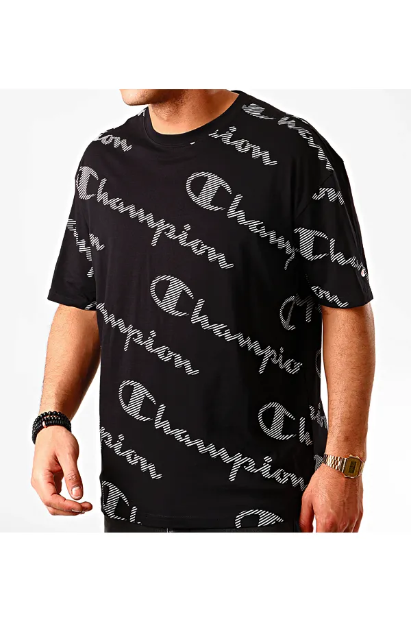 Champion Logo Print Tee Black