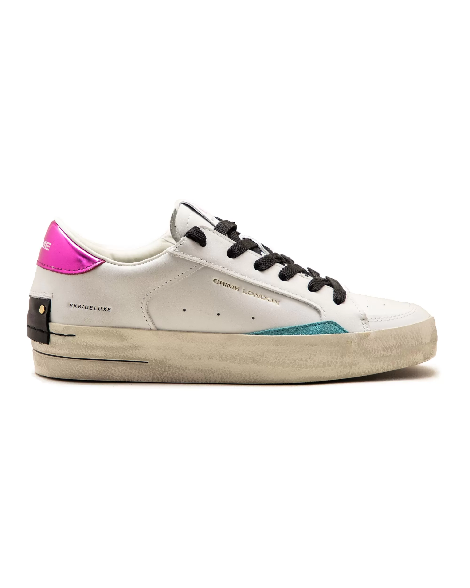 Crime London SK8 Deluxe Bianco Fuxia