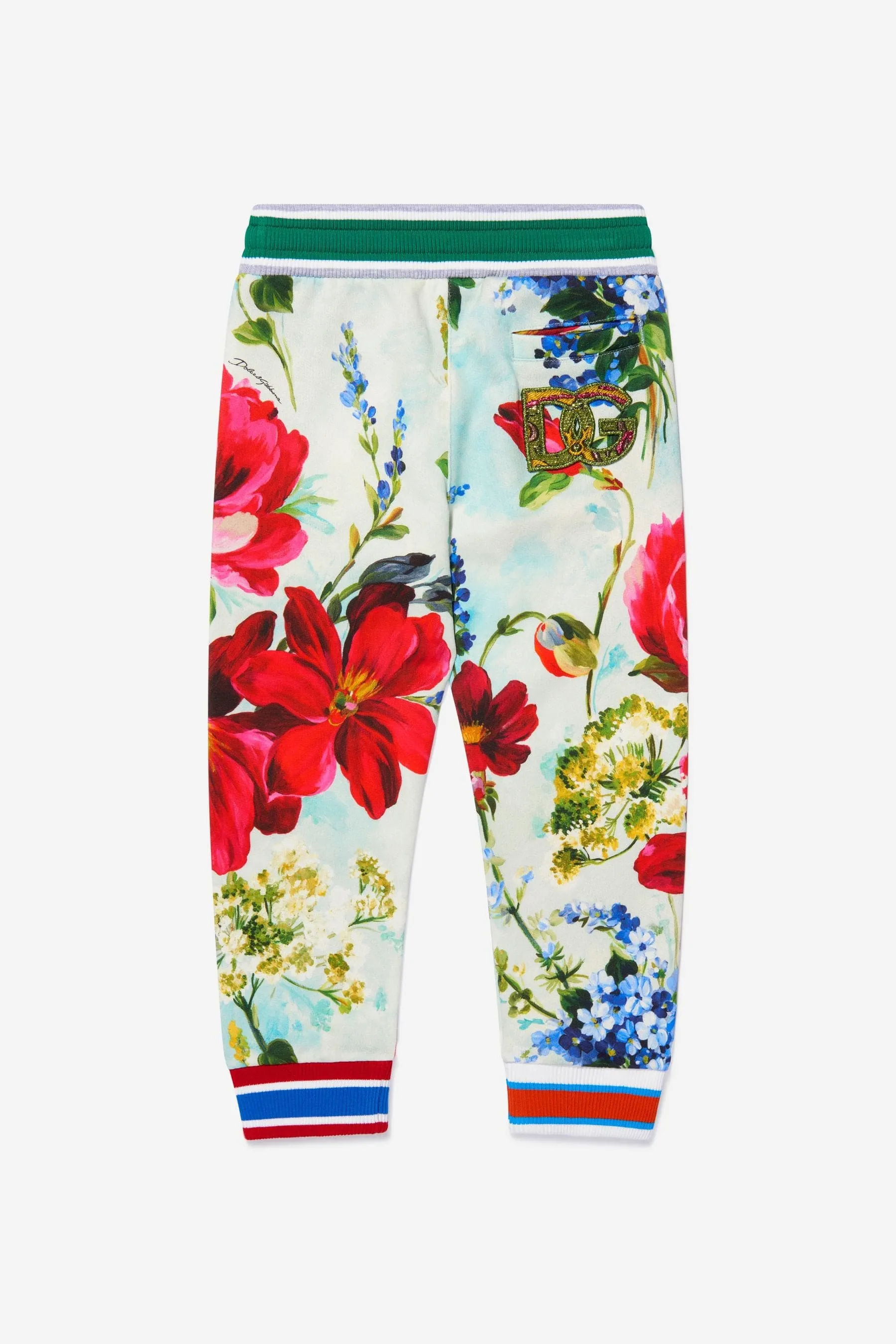 Dolce & Gabbana Kids - Girls Cotton Floral Print Joggers | Childsplay Clothing