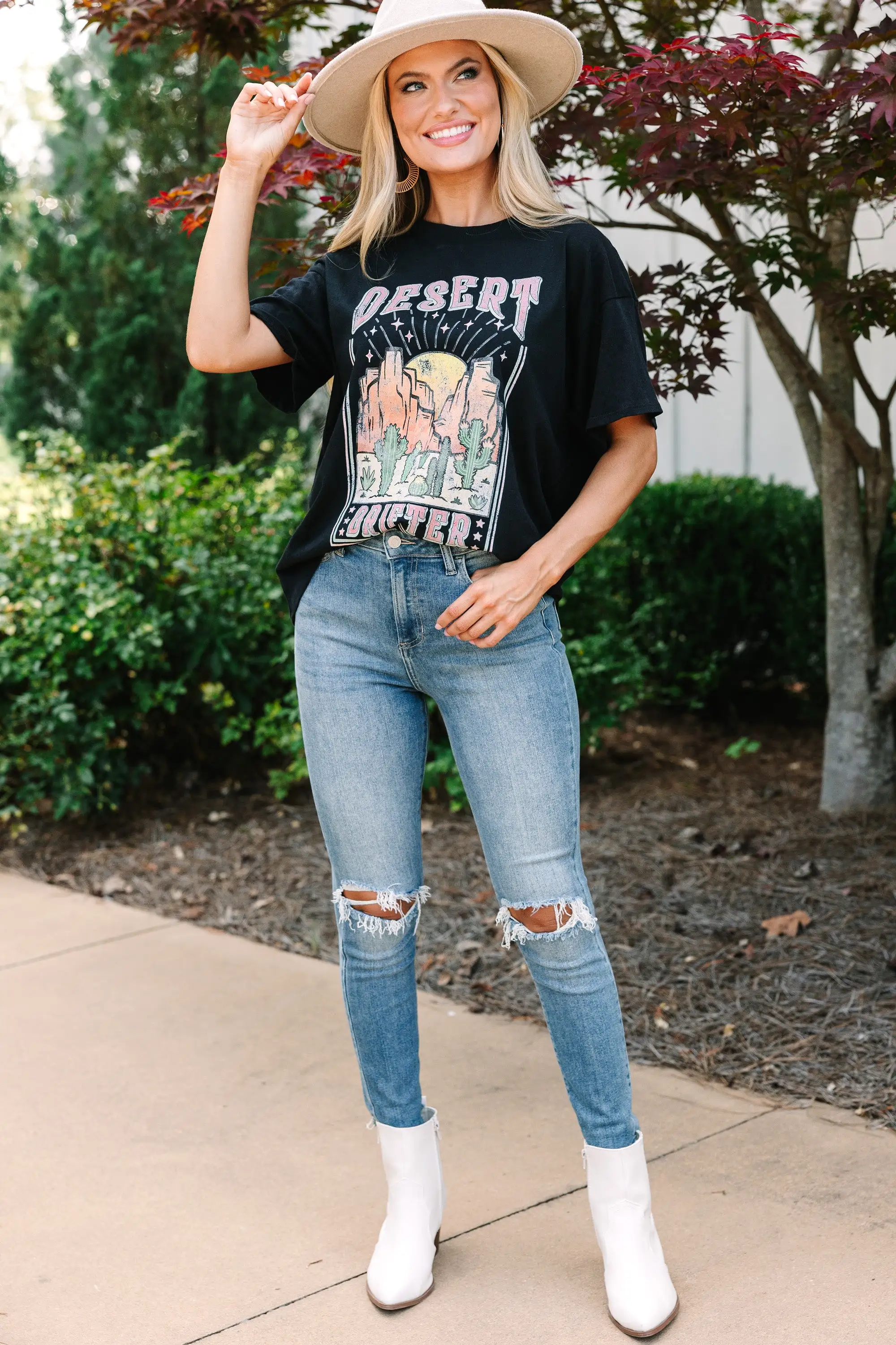 Drifting Into The Desert Black Graphic Tee