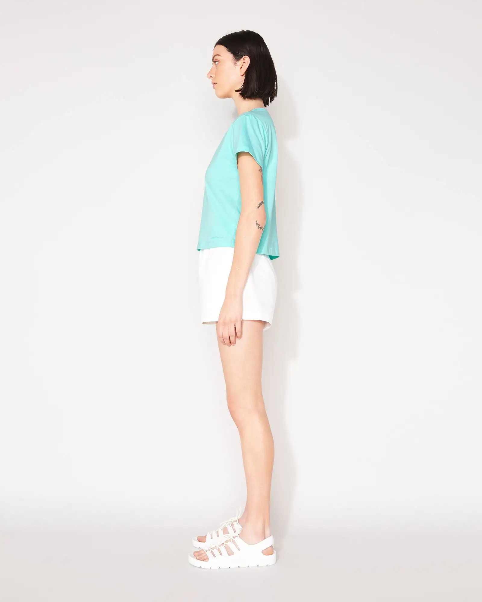 ESSENTIAL SHRUNKEN T-SHIRT - ARUBA BLUE