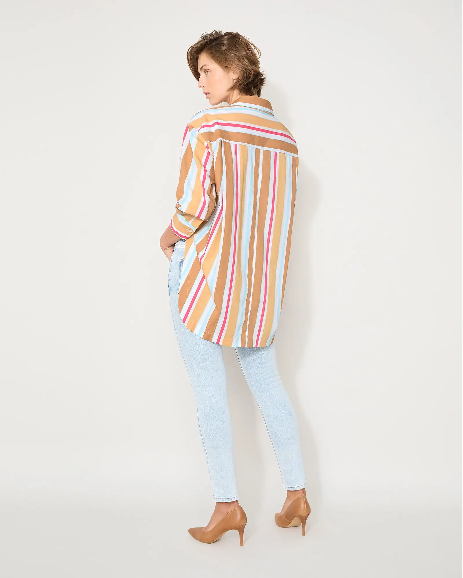 EVERYDAY SHIRT - TAN MULTI STRIPE