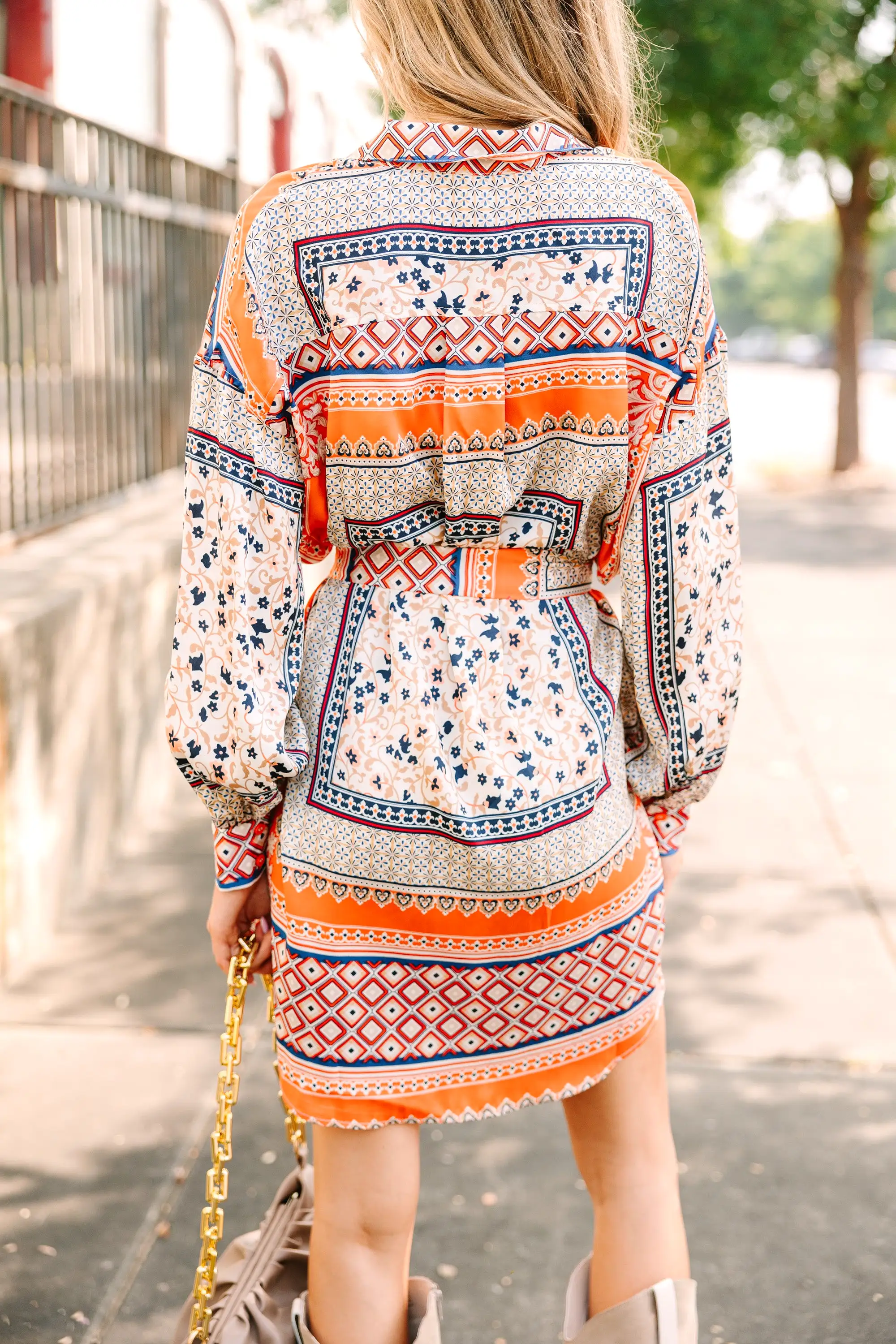 Fate: This Is How Orange Mixed Print Dress