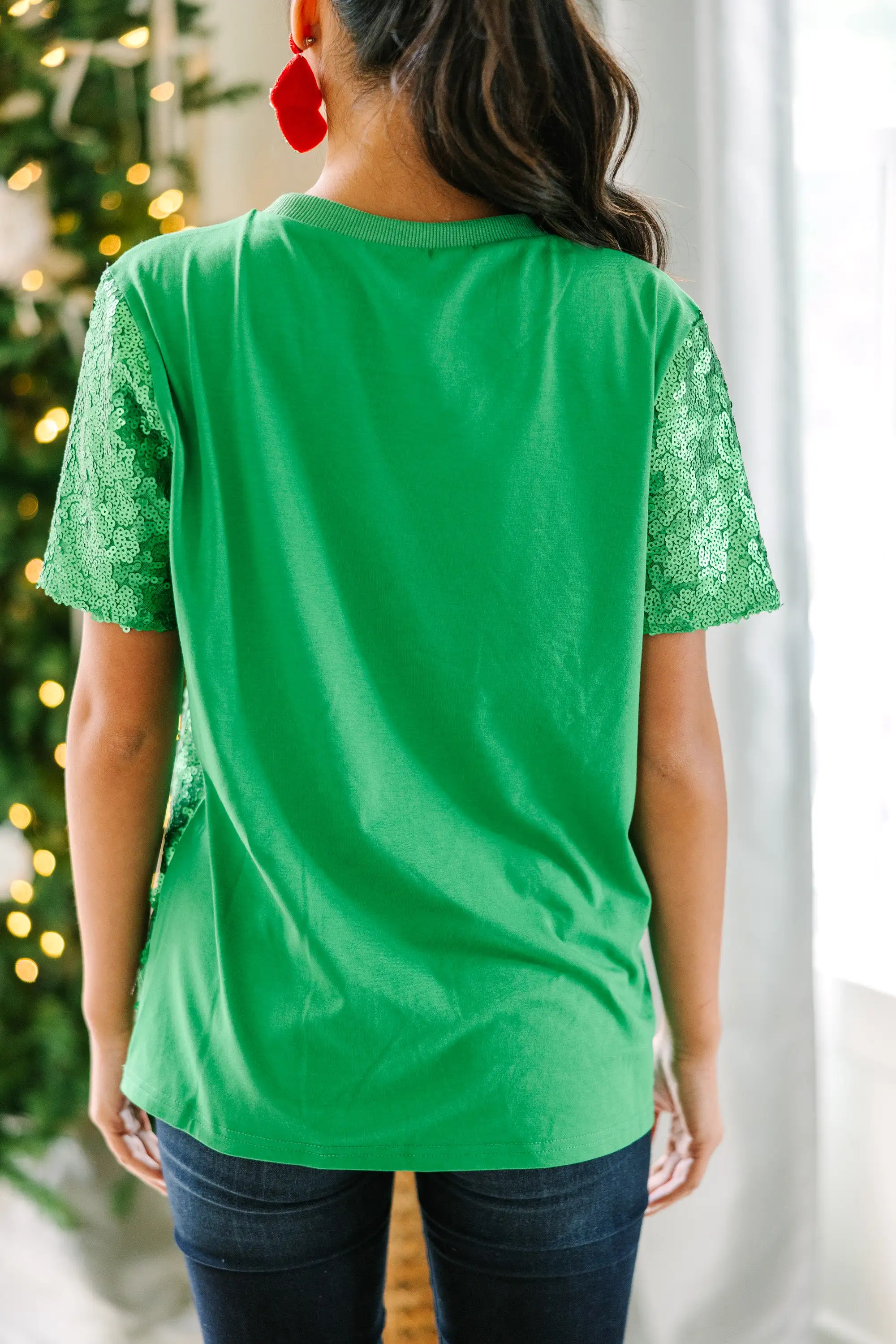 Feeling Grinchy Green Sequin Tee