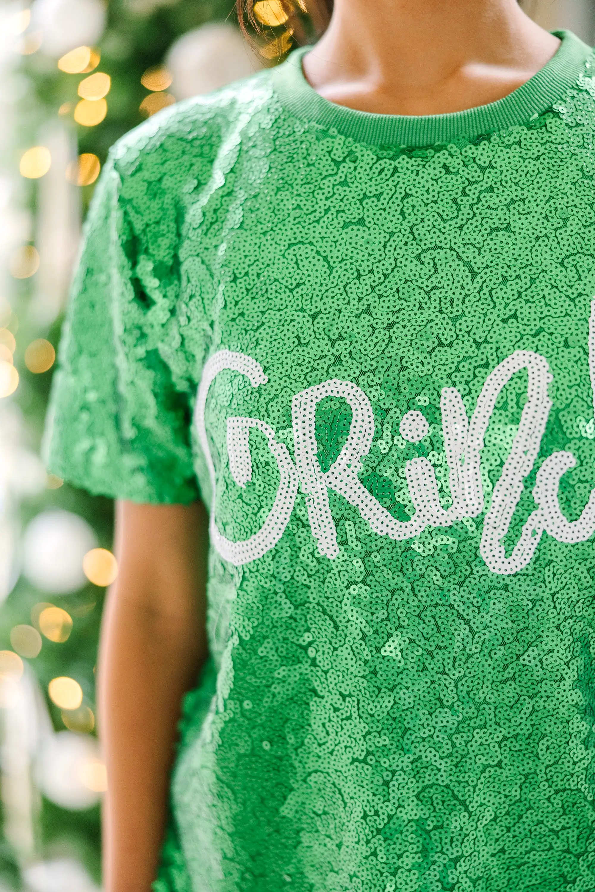 Feeling Grinchy Green Sequin Tee