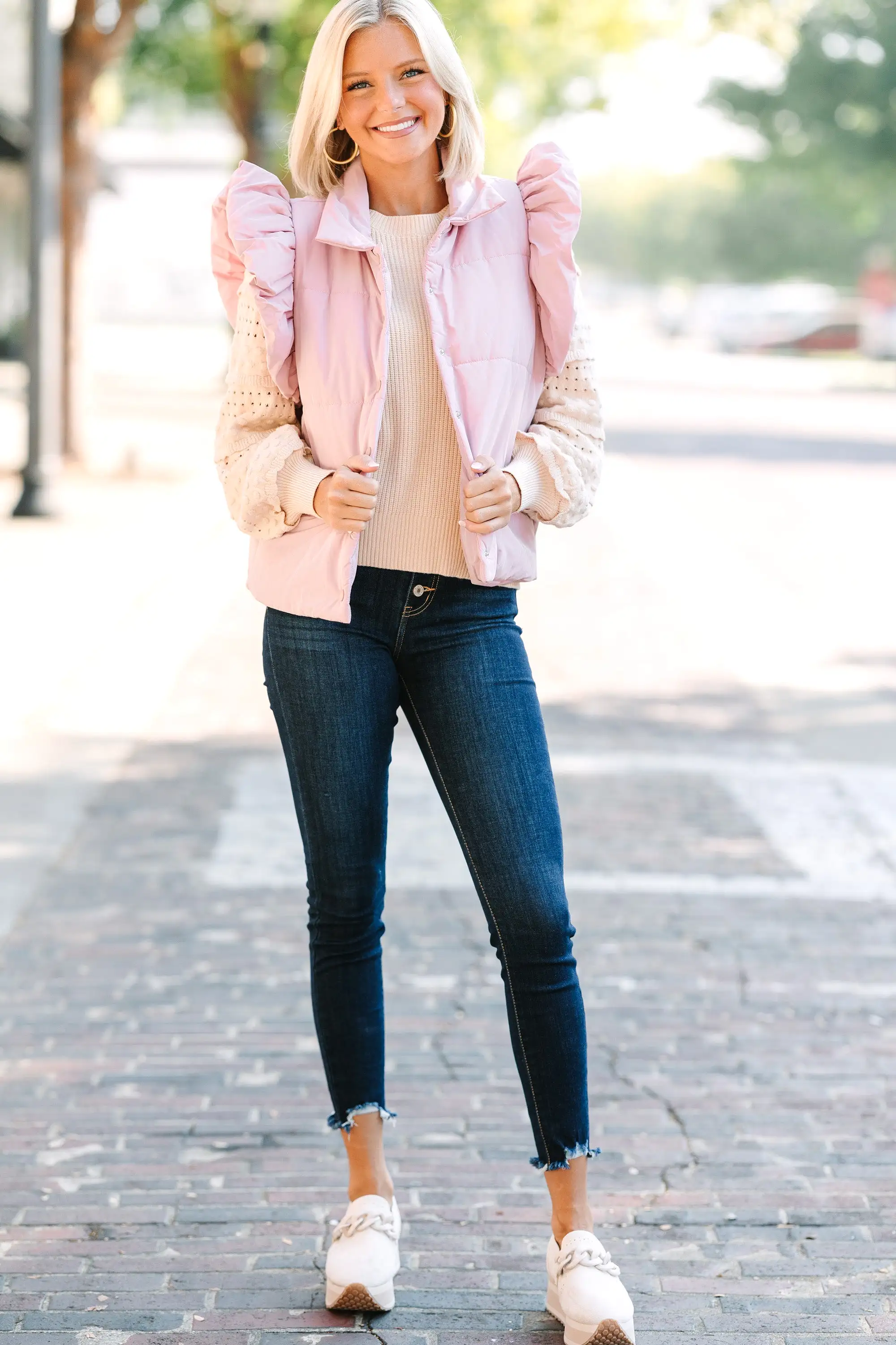 Feeling So Feminine Blush Pink Ruffled Vest